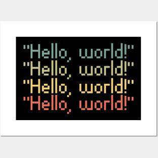 hello world funny retro design Posters and Art